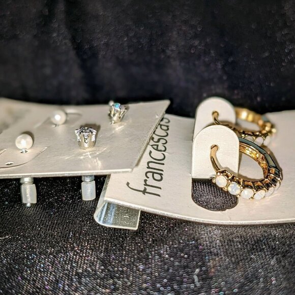 Francesca's 3 Pairs of Earrings Hoops and Studs NWT - Picture 2 of 6